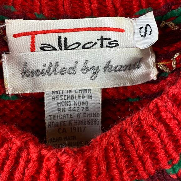 Vintage Talbots Holiday Sweater Size S Teddy Bears Ugly Christmas 90's - Picture 5 of 8